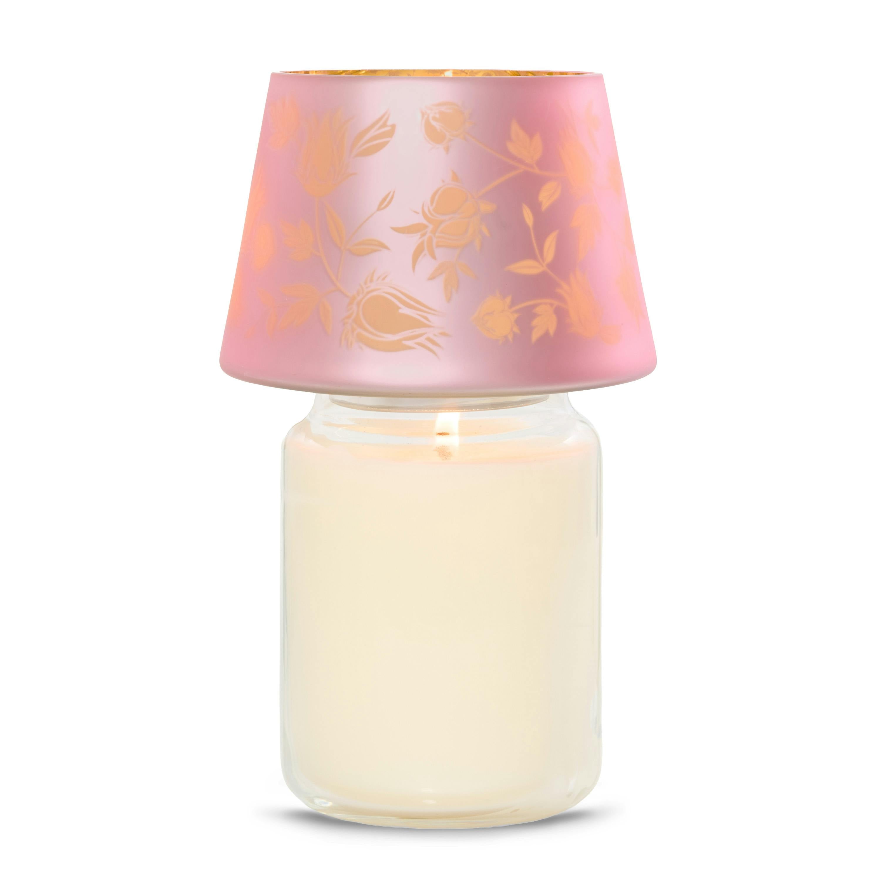 Roselle Etched Jar Candle Shade Jar Candle Shades